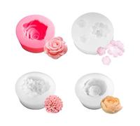CVDYWDJIE Stampi per Fiori Singoli da 3 Pezzi E Stampi per Fiori Tripli da 1 Pezzo, Stampi in Silicone, Stampi per Candele, Accessori Artigianali Fai-da-Te, Stampi per Ornamenti Decorativi