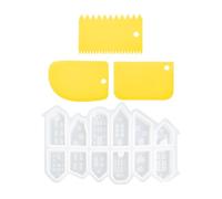 CVDYWDJIE Stampo per Casa da 1 Pezzo E Raschietto Giallo da 3 Pezzi, Stampo per Styling Creativo, Stampo in Silicone, Stampo per Candele, Stampo per Ornamenti Fai-da-Te