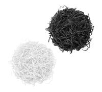 CVDYWDJIE Strisce di Carta da 200 G, Materiali per Confezione Regalo, Riempitivo per Scatola Regalo, Protezione Regalo (Bianco, Nero)