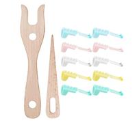 CVDYWDJIE Strumenti per Maglieria con Filato A Forcella da 2 Pezzi E 10 Guidafili, Strumenti per Maglieria in Legno, Strumenti per Maglieria Fai-da-Te, Strumenti per Maglieria con Filati