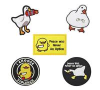 CVDYWDJIE Toppa da 5 Pezzi, con Anatra Simpatico Cartone Animato, Divertente, Toppa Ricamata con Stemma con