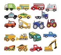 CVDYWDJIE Toppe da Trasporto da 19 Pezzi, Toppe Termoadesive per Bambini, Toppe Ricamate Creative per Cartoni Animati, Toppe Decorative per Riparare Buchi, Set di Toppe per Indumenti
