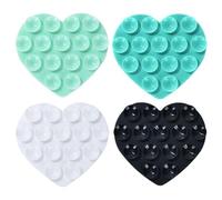 CVDYWDJIE Ventose per Cellulare A Forma di Cuore da 4 Pezzi, Ventose Bifacciali, Ventose in Silicone, Ventose Porta Cellulare, Ventose per Fissaggio Cellulare