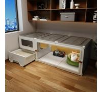 CVERTHAF Gabbie per Gatti da Interno Grandi con Toilette per Gatti, Gabbia per Gatti Grande, Pannelli di Recinzione per Gabbia per Gatti per Amici felini Felici, Facile Installazione, nessun attrezzo