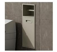 CVERTHAF Nicchia per Doccia in Acciaio Inox, Porta Carta igienica da Incasso, Porta Cestino Incorporato per Soggiorno, Cucina, Bagno, Facile da installare (Colore: Albicocca, Dimensioni: 50x20x14cm)