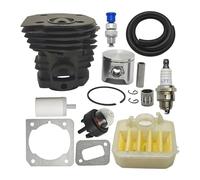 CVFDCCD Adatto for Husqvarna 350 351 353 346XP Jonsered CS2150 Filtro aria carburante Linea Valvola di decompressione Motosega Parte 44mm Kit cilindro pistone