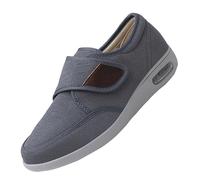 CVFOMBN Extra Largo Pantofole Ospedale Traspirante,Ortopediche Uomo Regolabili per La Neuropatia Dolorosa dei Piedi degli Anziani,Grey,43