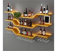 CVFOMBN Portabottiglie da Soffitto Parete,scaffale da bar con scaffali sospesi in vetro, espositore in ferro, scaffali per portabottiglie,D'oro,120cm/47.24in