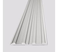 CVFOMBN Strisce di Transizione per Pavimenti in Metallo Piatto, Striscia di Modanatura per Bordi di Pavimenti, riduttori di Transizione per Esterni, 2 Strisce,Argento,3×100 cm