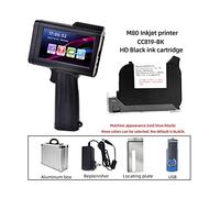 CVFRDD English Portable Small Label Handheld Inkjet Printer Production Date QR Code Batch Number Logo HD Printing Fadeless Fast Drying(Printer-Black HD Ink)