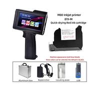 CVFRDD English Portable Small Label Handheld Inkjet Printer Production Date QR Code Batch Number Logo HD Printing Fadeless Fast Drying(Printer - Red Ink)