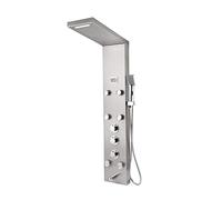 CVFRDD Nichel Spazzolato Display Digitale Pannello Doccia Colonna Doccia a Pioggia Cascata getti idromassaggio Vasca da Bagno Miscelatore Rubinetto Nero Dorato(Nickel Brush Shower)