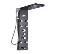 CVFRDD Pannello Doccia Luminoso a LED, Set di rubinetti Doccia con Display Digitale a Pioggia a Cascata, Doccia con Miscelatore a Colonna for Bagno con idromassaggio Spa(Black 1258)