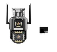 CVFRDD Telecamera IP 6K HD 16MP 10X Zoom Ibrido PTZ con tracciamento Automatico Esterna a Quattro obiettivi Tre telecamere di Sicurezza Sorveglianza 4K(4K Camera ADD 128G)