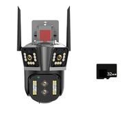 CVFRDD Telecamera IP 6K HD 16MP 10X Zoom Ibrido PTZ con tracciamento Automatico Esterna a Quattro obiettivi Tre telecamere di Sicurezza Sorveglianza 4K(6K Camera ADD 32G)