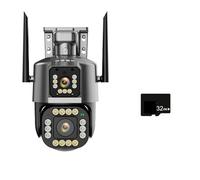 CVFRDD Telecamera IP 6K HD 16MP 10X Zoom Ibrido PTZ con tracciamento Automatico Esterna a Quattro obiettivi Tre telecamere di Sicurezza Sorveglianza 4K(4K Camera ADD 32G)