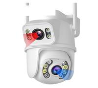 CVFRDD Telecamera IP PTZ da 6 MP Dual-Lens Viste Multiple Human Detect Smart Night Vision Connessione di sorveglianza(6MP No Card)