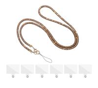 CVFRTT 1 Cordino Lucido per Cellulare E 5 Distanziatori per Cellulare, Cordino Anti-Smarrimento, Cordino Decorativo per Cellulare, Cordino con Borchie di Strass