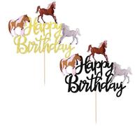 CVFRTT 2 Pezzi Inserti A Forma di Cavallo, Decorazioni per Feste A Tema Cavallo, Accessori per Decorazioni da Forno, Decorazioni per Torte, Inserti di Animali Simpatico Cartone Animato