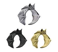 CVFRTT Anelli per Pipistrelli da 3 Pezzi, Anello Gotico, Anello Aperto Regolabile, Decorazione di Anelli per Animali Esotici Unisex
