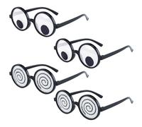 CVFRTT Confezione da 4 Occhiali Divertenti, Occhiali Creativi, Occhiali Interessanti, Accessori per Foto, Occhiali da Festa, Accessori per Costumi da Festa