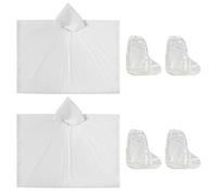 CVFRTT Impermeabili Per Bambini 2 Pezzi E 2 Paia Di Copriscarpe Antipioggia, Impermeabile Trasparente Resistente All'Usura, Impermeabile Riutilizzabile, Impermeabile Traspirante