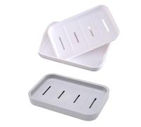 CVFRTT Portasapone in 2 Pezzi, Portasapone con Scarico, Portasapone in Plastica, Portasapone Semplice, Accessori per Il Bagno, Accessori per La Doccia