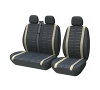 Cvgffs Coprisedili Auto Coprisedili Universali A Strisce 3D Adatti Alla Maggior Parte I Furgoni E Camion Coprisedili 2+1 Per Sedile Singolo Conducente(Beige)