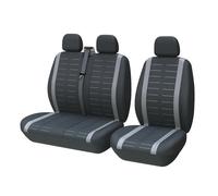 Cvgffs Coprisedili Auto Coprisedili Universali Con Strisce 3D Per Singolo Conducente E Passeggero Adatti Alla Maggior Parte i Furgoni E Camion 2+1(Gray)