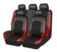 Cvgffs Coprisedili Auto Per Auto A 5 Posti Camion9 Pezzi/set Cuscino Coprisedile Auto In Pelle PU Universale Sedile Anteriore/posteriore Protezione Completa(Black Red)