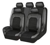 Cvgffs Coprisedili Auto Per Auto A 5 Posti Camion9 Pezzi/set Cuscino Coprisedile Auto In Pelle PU Universale Sedile Anteriore/posteriore Protezione Completa(Black Gray)