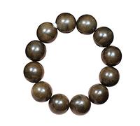 CVHfhjTG braccialetto con perline, Braccialetto di perline agarwood del Kalimantan da 20 mm, Buddha sottili a cerchio singolo, braccialetto elastico rosario for meditazione yoga mala