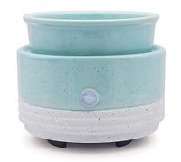 CVHOMEDECO. Bruciatore elettrico 2 in 1 per candele profumate, cera e crostate per rinfrescare la stanza, ideale per la decorazione di casa e ufficio, colore: azzurro cielo
