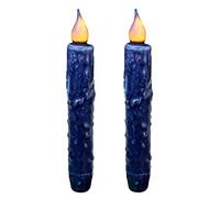 CVHOMEDECO. Candele in vera cera a LED, immerse a batteria, con timer e timer, decorazione rustica, senza fiamma, 16,5 cm, blu navy, 2 pezzi in una confezione