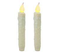 CVHOMEDECO. Candele in vera cera a LED, immerse a batteria, con timer e timer, senza fiamma, decorazione senza fiamma, 16,5 cm, avorio, 2 pezzi in una confezione