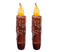 CVHOMEDECO. Candele in vera cera, a LED, immerse a batteria, con timer e timer, senza fiamma, decorazione senza fiamma, 11 cm, caffè, 2 pezzi in una confezione