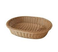 CVHOMEDECO. Cesto Ovale in Finto Rattan per Il Pane Cesto per l'esposizione della Frutta Cesto per Il Servizio del Cibo Cesto in Resina di Vimini per supermercato. Marrone Chiaro