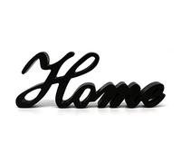 CVHOMEDECO. Segno di parole in legno nero opaco "Home" da scrivania/da tavolo/da scaffale/da parete/da ufficio, 29,9 x 10,8 x 2,5 cm
