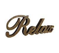 CVHOMEDECO. Segno di Parole in Legno Vintage Rustico e affilato Relax da Tavolo/scaffale/Muro di casa/Ufficio, Arte Decorativa, 30,5 x 10,4 x 2,5 cm