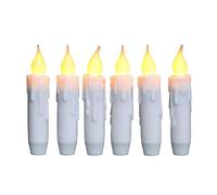 CVHOMEDECO. Set di 6 LED bianco caldo resina Drip candela candele da 10,2 cm con timer