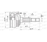 CVJ5047.10 OPEN PARTS Kit giunti, Semiasse per OPEL,VAUXHALL
