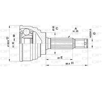 CVJ5191.10 OPEN PARTS Kit giunti, Semiasse per HYUNDAI,MITSUBISHI