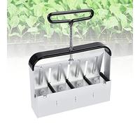 CVJdfhRE Creatore di Blocchi Terreno quadruplo Portatile, Blocco Manuale del in Acciaio con Impugnatura Antiscivolo for la Semina