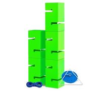 CVJdfhRE Giochi all'aperto, Gioco di Team Building IEOWY for Adulti, Gioco Torre con Blocchi a Installazione immediata, Set Giochi campestri for Le scuole(Green,5PCS)