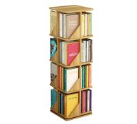 CVJdfhRE Libreria girevole a 4 ripiani, scaffale da pavimento for soggiorno e camera letto, ampia capacità di stoccaggio for un facile