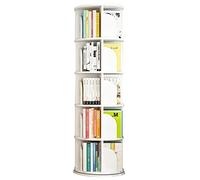 CVJdfhRE Libreria girevole in MDF, scaffale angolare da pavimento, portaoggetti for libri, riviste, CD e foto(White,50.5 * 159cm)