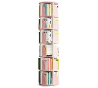 CVJdfhRE Libreria girevole in MDF, scaffale angolare da pavimento, portaoggetti for libri, riviste, CD e foto(Pink,50.5 * 189cm)