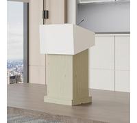 CVJdfhRE Scrivania con Ruote girevoli, mobili e Contenitore, Design Stabile for aule, concerti, chiese, discorsi, Facile da Usare(Natural,45.2in/115cm)