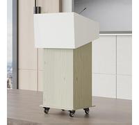 CVJdfhRE Scrivania con Ruote girevoli, mobili e Contenitore, Design Stabile for aule, concerti, chiese, discorsi, Facile da Usare(Natural,46in/117cm)