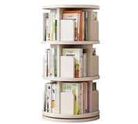 CVJdfhRE Semplice libreria girevole, scaffale portaoggetti multilivello da pavimento, decorativo for soggiorno, adatto for aule, ufficio, camera letto(White,91 * 40cm)